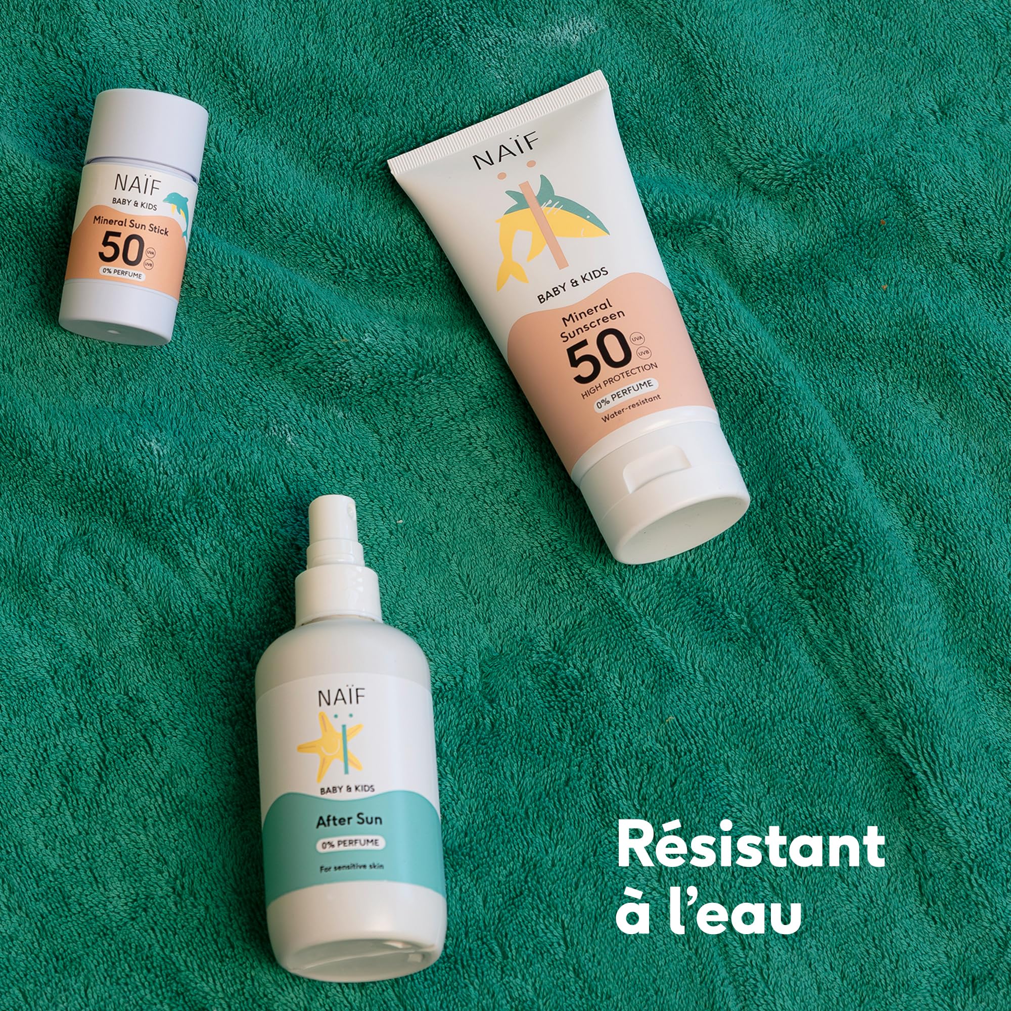 Naïf - Spray Solaire Minéral - pour Bébé & Enfant - 0% Parfum - SPF 50 - Spray sans octocrylène - Protection UVA et UVB - Résistant à l'eau - Testé dermatologiquement - Sans microplastique - 100 ml