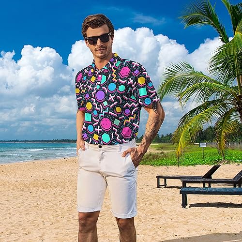 Miniatura 3 de Golf Shirts for Men - Print Mens Golf Polo Shirts Dry fit Moisture Wicking, Breathable Casual Short Sleeve Polo Shirt