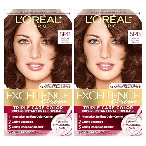 L'Oreal Paris Excellence Crème - Tinte permanente para el cabello, color de cabello de triple cuidado, complejo Pro-Keratine para una cobertura del