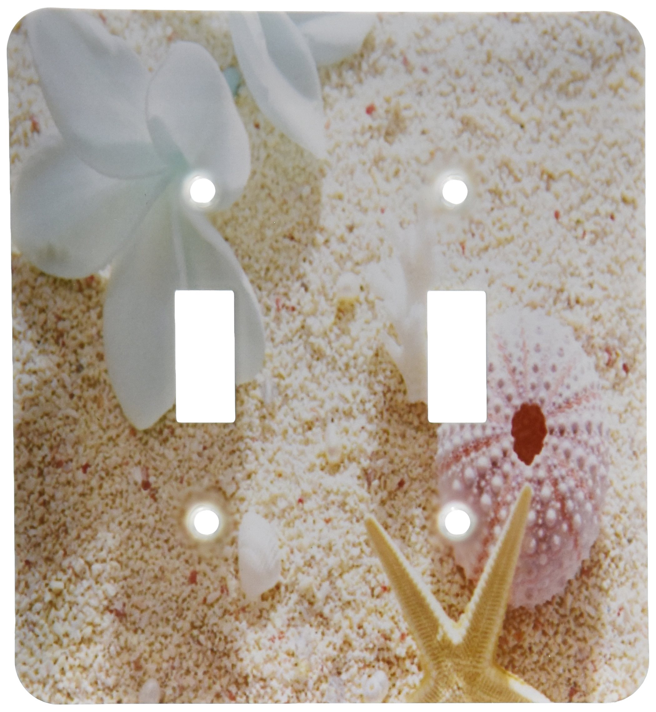 Plage et fleurs pastel sur blanc pour habiller vos interrupteurs de salon et chambre