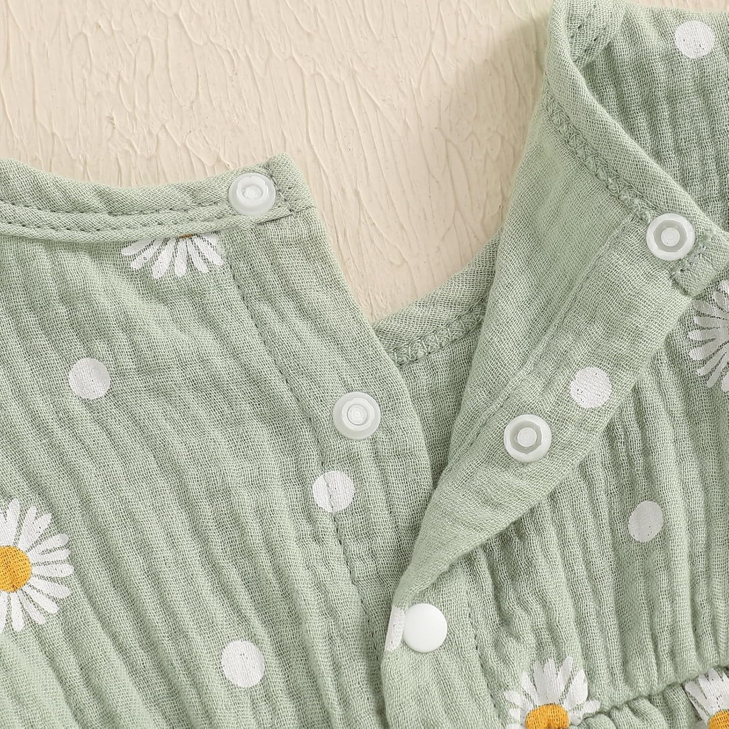 Kaipiclos Infant Baby Girl Clothes Outfits Daisy Print Ruffle Sleeve Shirt Tops Shorts Baby Summer Outfit 3 6 12 18 24 Month - Image 4