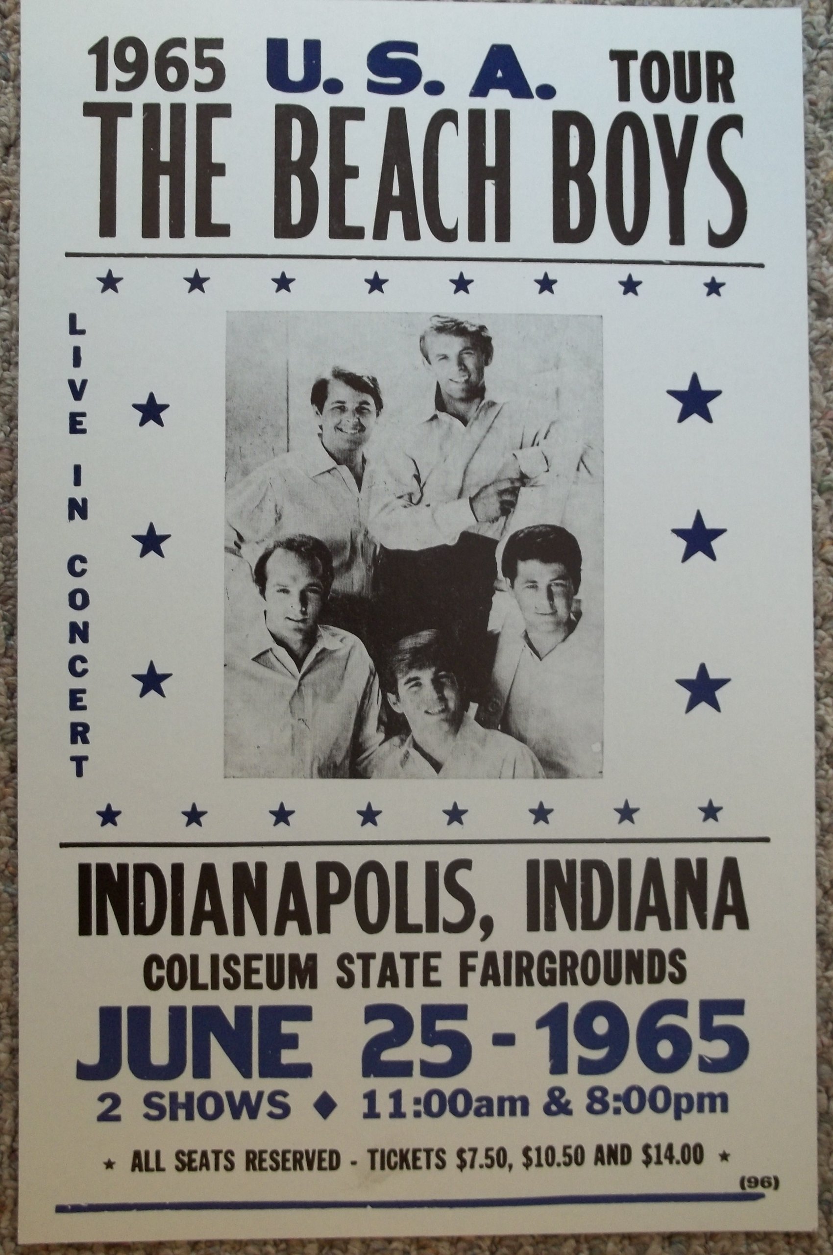 Ron's Past and Present The Beach Boys Playing at Indianapolis Coliseum 1965 Poster