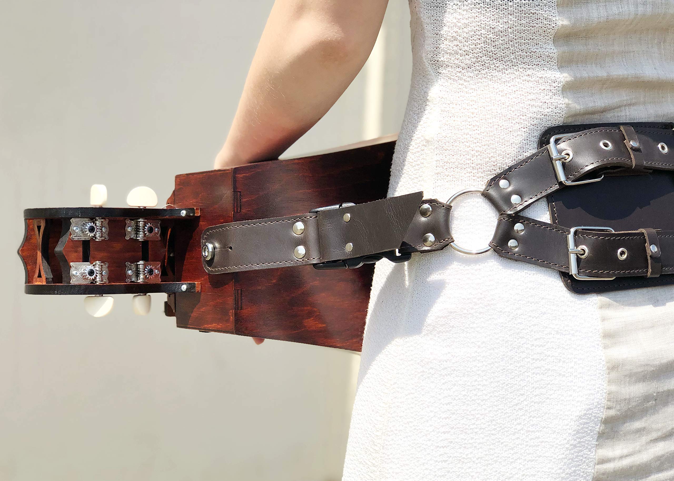 WorkshopMedieval Genuine Leather Hurdy-Gurdy Strap / Personalized, Adjustable, One Size