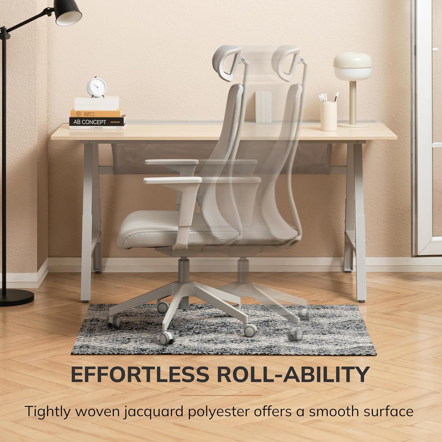 Anji Mountain Rug'd Office Chair Mat for Carpet & Hardwood Floor - Jacquard Woven, Anti-Slip Backing, Low Pile, Floor Protector Desk Chair Mat, Office Rugs for Rolling Chairs (Smiljan - 36" x 48")