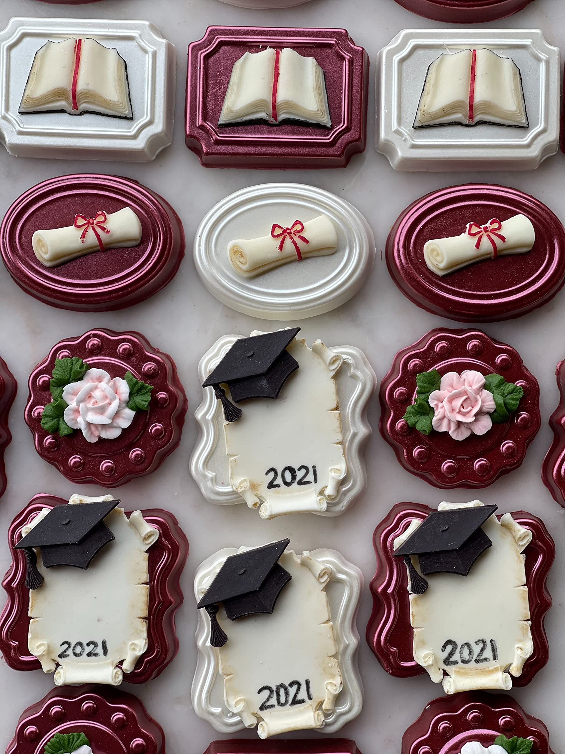 Molde de silicona de graduación, molde de chocolate para decoración de tartas