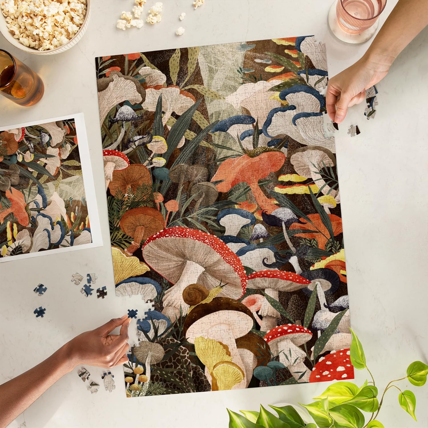 Woodland Mushrooms (1000 Piece Puzzle, Challenging Jigsaw Puzzle for Adults, Made in USA)