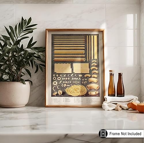 Miniatura 4 de Monem Art - Póster vintage de comida y bebida, impresión de pasta retro, variedades de arte de pasta, regalo para él, ella, chef, cocinero, gran