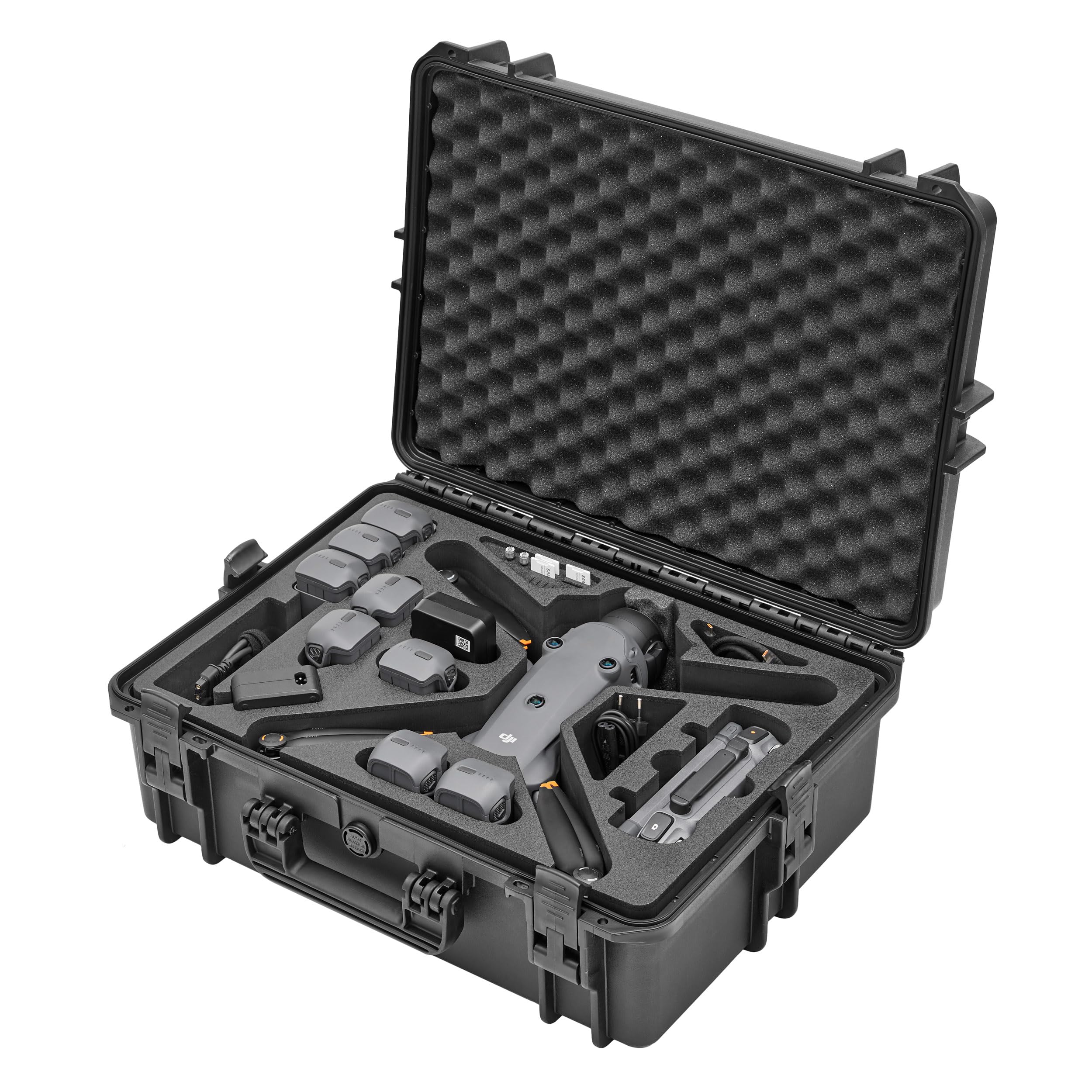 TOMcase Valise pour DJI Mavic 4 Pro, Fly More/Creator Combo, avec RC2/RC Pro 2 « Ready-to-Fly & Ready-to-Charge » – Valise Rigide, étanche pour l'extérieur – Fabriquée en Allemagne
