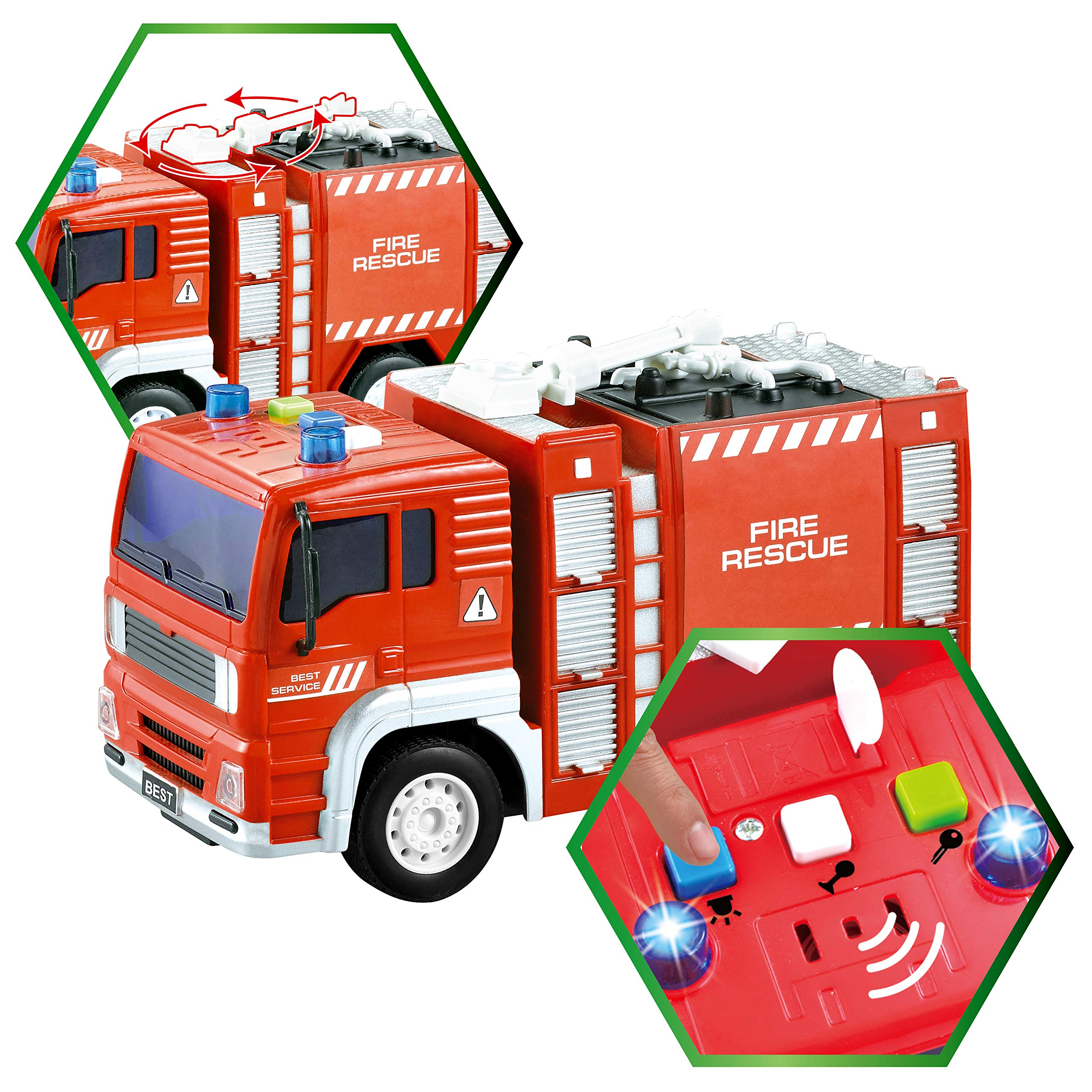 JOYIN 4 Packs Emergency Vehicle Toy Playsets, Friction Powered Vehicles