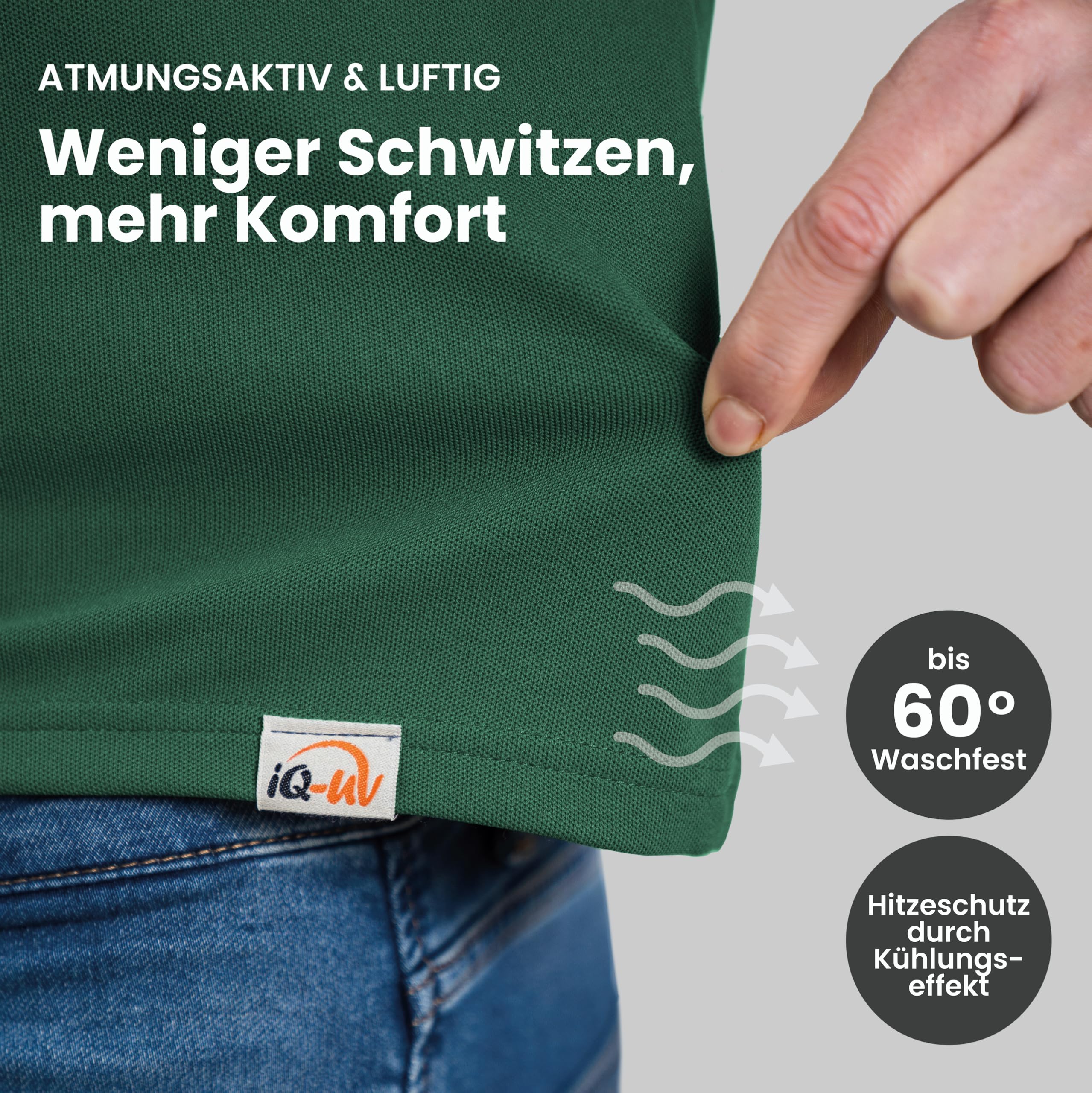 iQ-UV Herren UV T-Shirt 50+ Sonnenschutz T-Shirt, Regular geschnitten