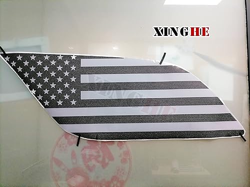 Miniatura 2 de Xinghe Calcomanía de la bandera estadounidense para ventana trasera perforada para Dodge Durango 2014-2023, vinilo blanco y negro, para Dodge