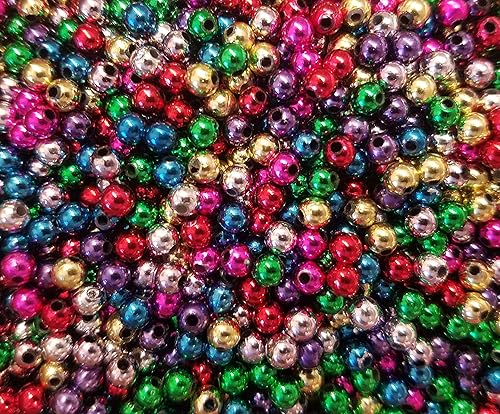 Miniatura 9 de Perlas de plástico artificiales sueltas redondas de 0.197in, 1000 unidades (transparente iridiscente)