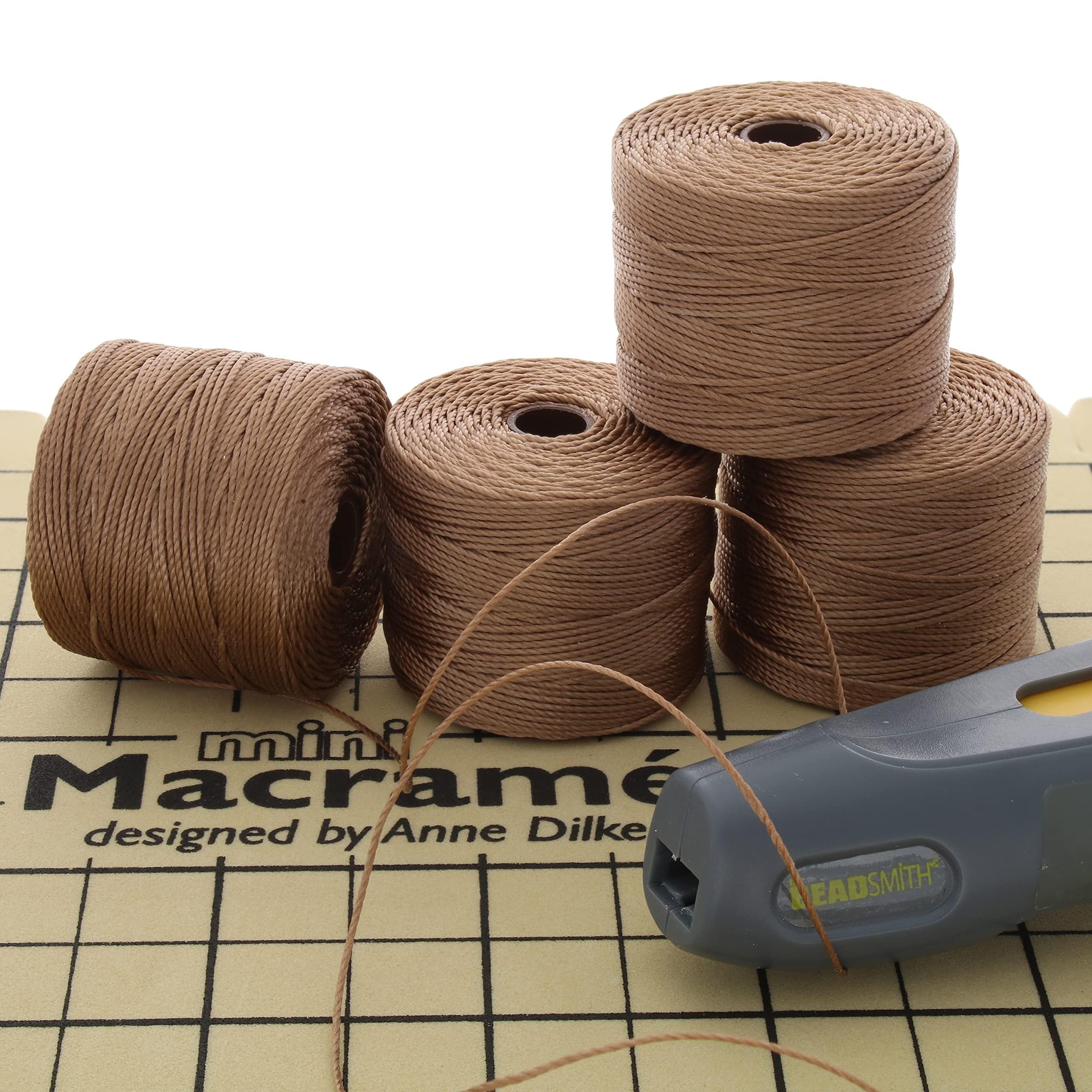 Beadsmith Â– Banda de Super LON Â– Tamaño # 18 gewic keltes Nylon Â– Color Marrón Medio (Bobina con 77 Metros)
