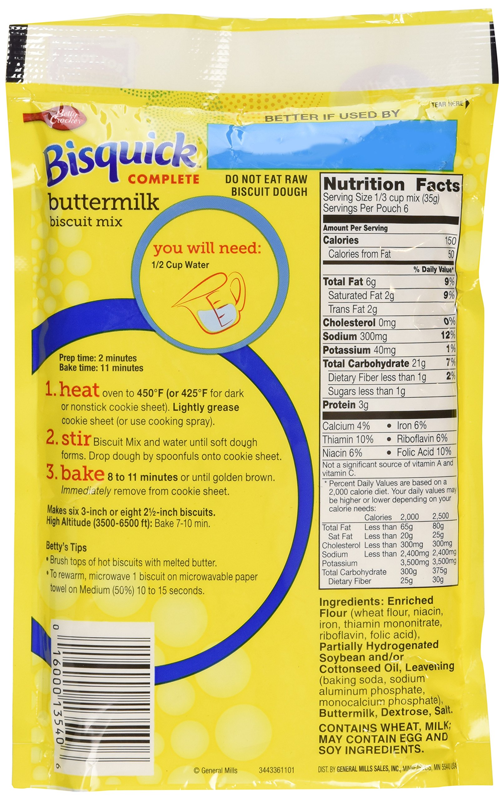 Betty Crocker Bisquick Complete Buttermilk Biscuit Mix, Just Add Water