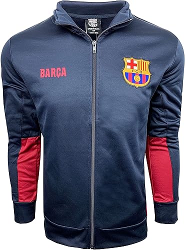 Barcelona - Chaqueta deportiva para niños y adultos, color azul marino, producto oficial (L), marino