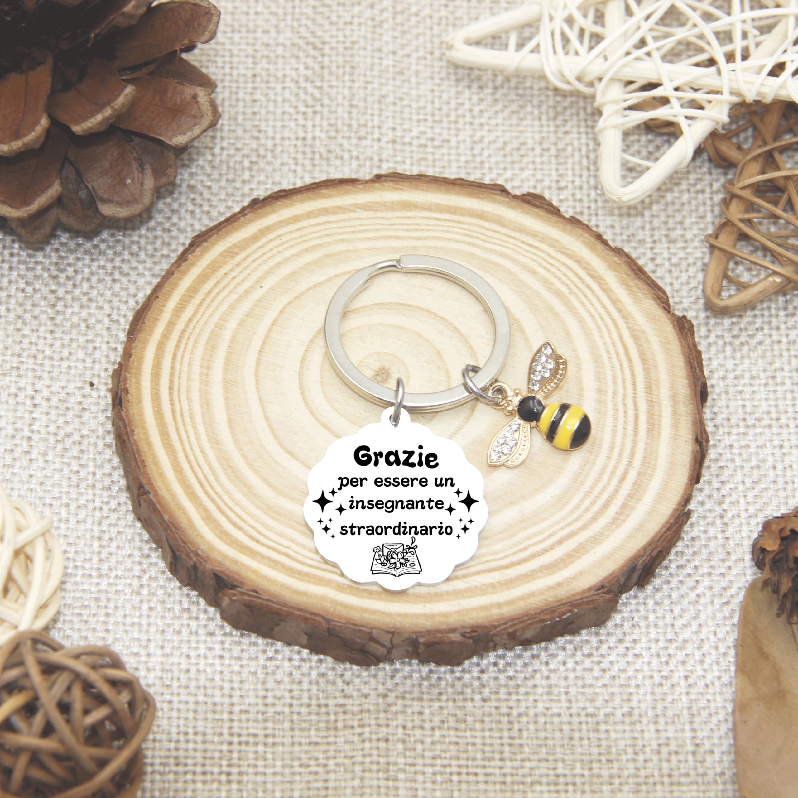 AIMINI Portachiavi Regalo Maestra fine Anno Regalo Maestra Portachiave Maestre idee Regalo per insegnante Professoressa Porta chiavi insegnanti originale Regalo maestra asilo Elementare Medie