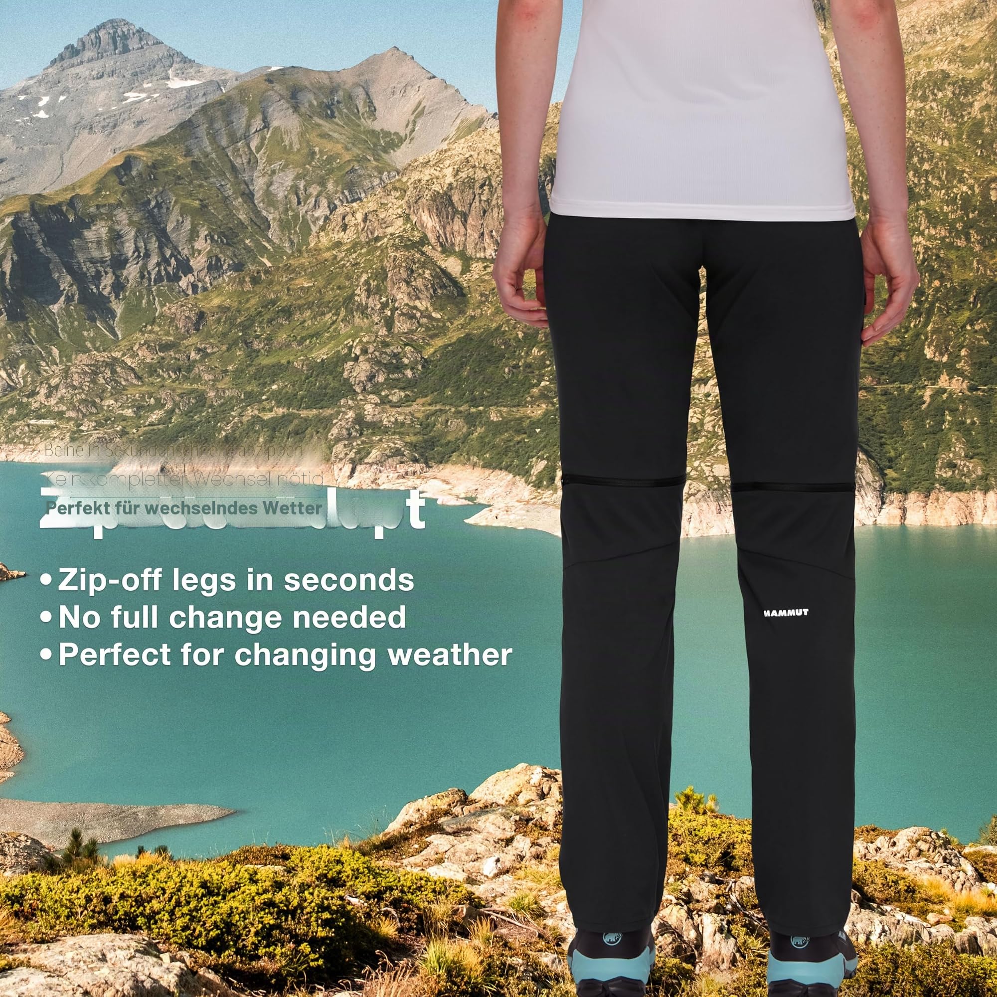 Mammut Women's Outdoor Zip Off Pants Women Hiking Trousers