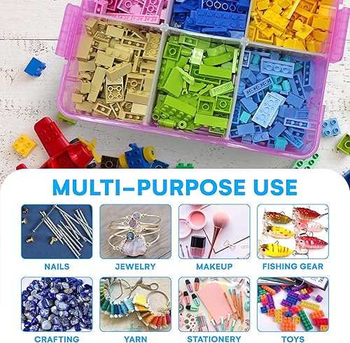 Miniatura 4 de Bins & Things - Organizador de juguetes apilable, compatible con muñecas LOL Surprise, LPS, Shopkins, Tsum Tsum y Lego, caja portátil ajustable
