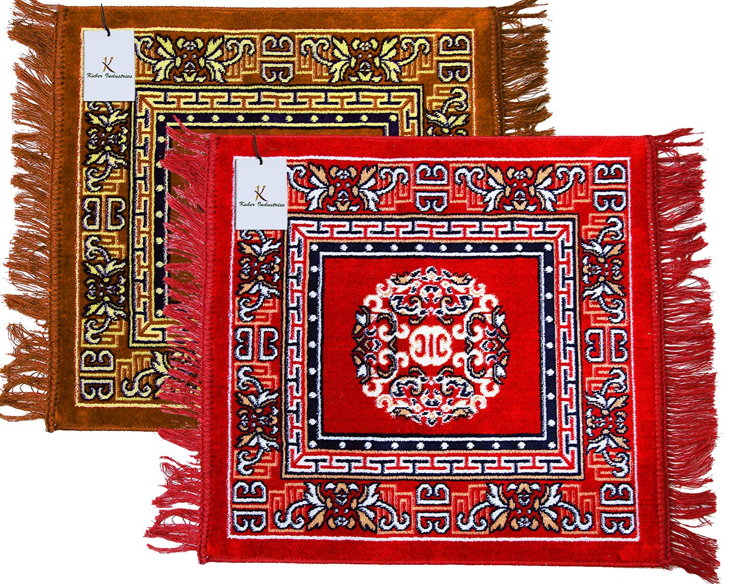 Traditional Velvet Prayer Mats - Blue & Red -10 Traditional Velvet Prayer Mats - Blue & Red -10