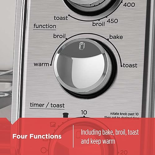 Miniatura 3 de BLACK+DECKER Horno tostador de 4 rebanadas con plancha compacta de vapor fácil, placa antiadherente, SmartSteam, antigoteo