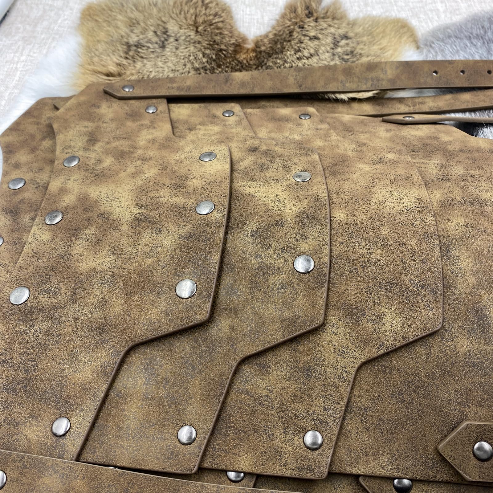 HiiFeuer Mittelalterlicher Kunstleder-schulterschutz, Vintage-Söldner-Ritter-Schulterpanzerung für LARP Cosplay Ren Faire Karneval