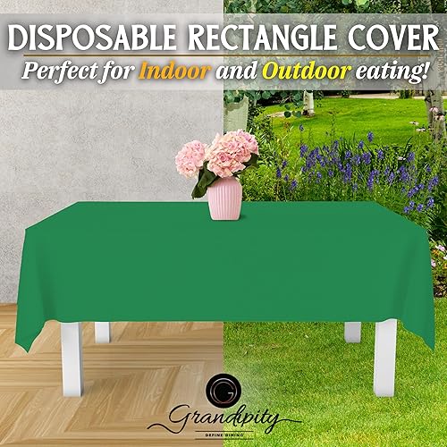 Miniatura 6 de Mantel de plástico de alta calidad - 54 in. x 108 pulgadas. Grandipity - Mantel rectangular (6 y 12 unidades), Verde