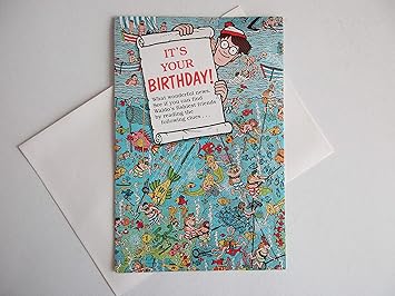 Amazon ウォーリーを探せ 誕生日カード It S Your Birthday Waldo S Fishiest Friends With Clues ワルドの一番楽しい友達とクルーズを見つけよう グリーティングカード 文房具 オフィス用品