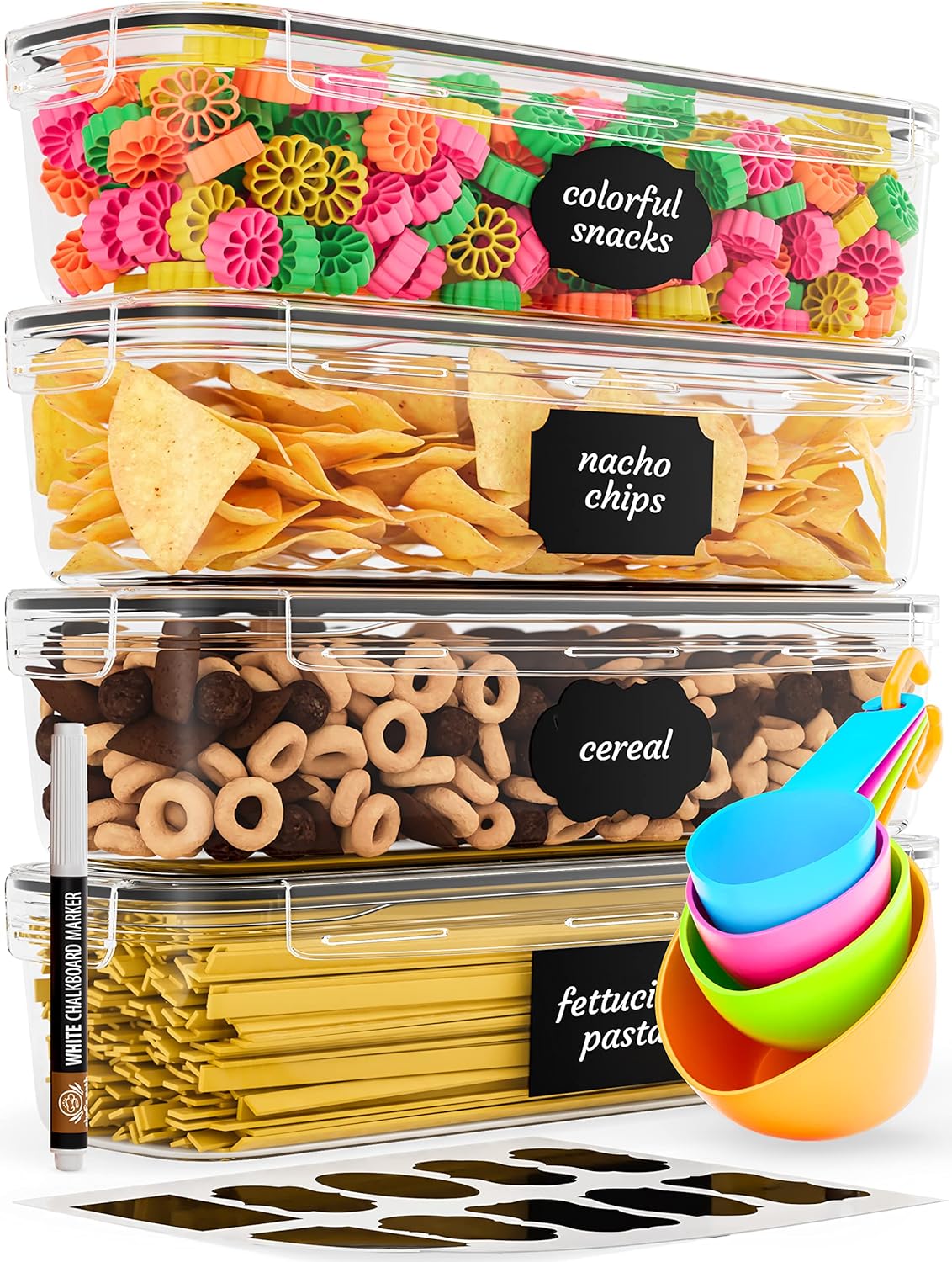 Airtight Food Storage Containers with Lids (4 PC) Pasta