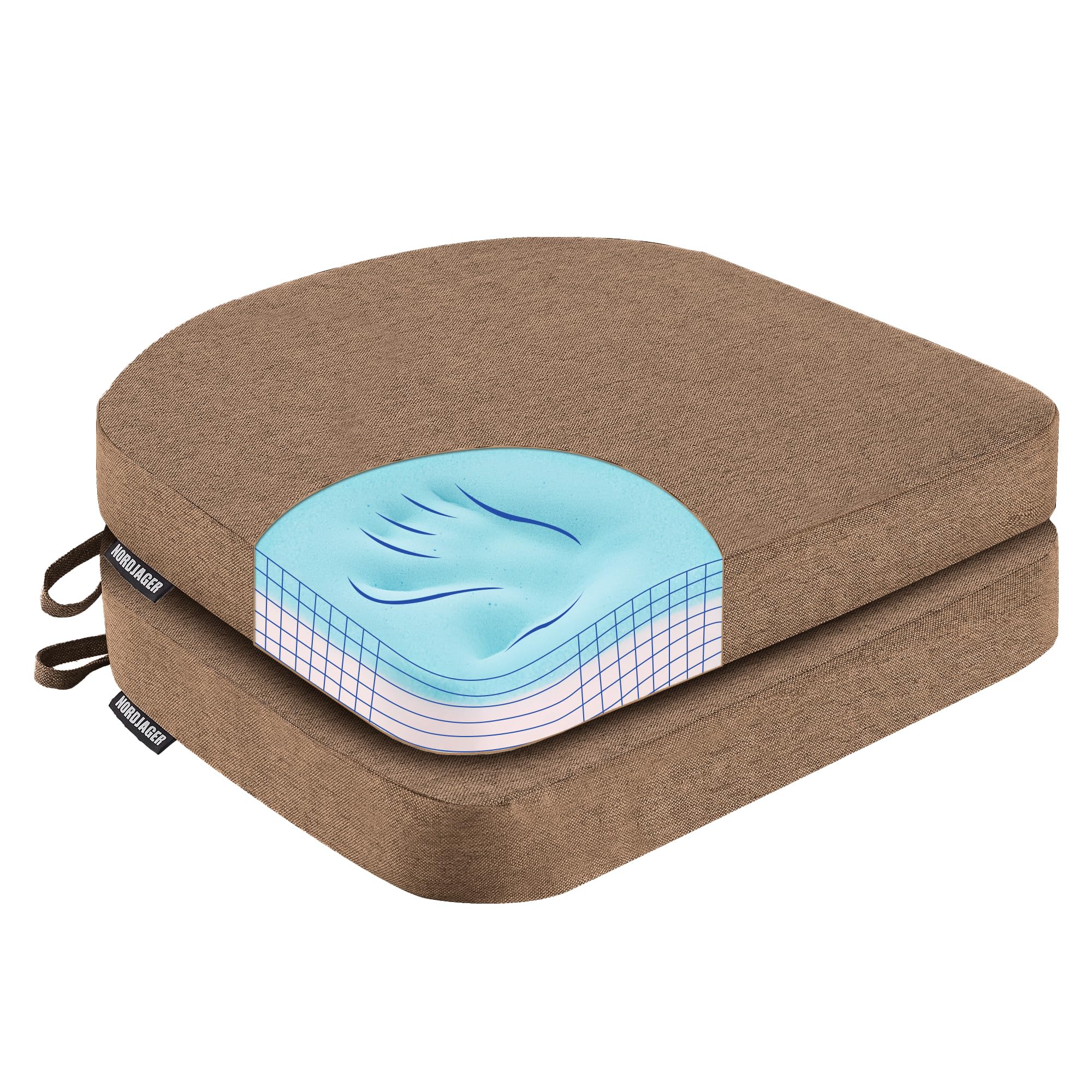 Photo 1 of Nordjager Chair Pads for Dining Chairs, Chair Cushions 2 Piece, 17"x 16"x 2.5" Memory Foam Seat Cushions with Ties and Removable Cover