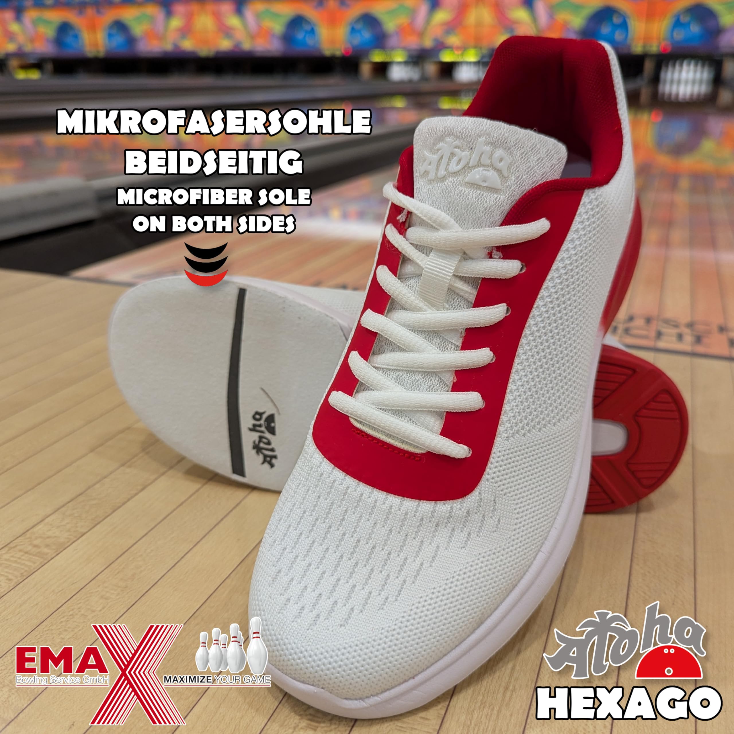 Chaussures de bowling - Aloha HexaGo - Chaussures de bowling pour femme, homme et adolescent - Pour droitiers et gauchers