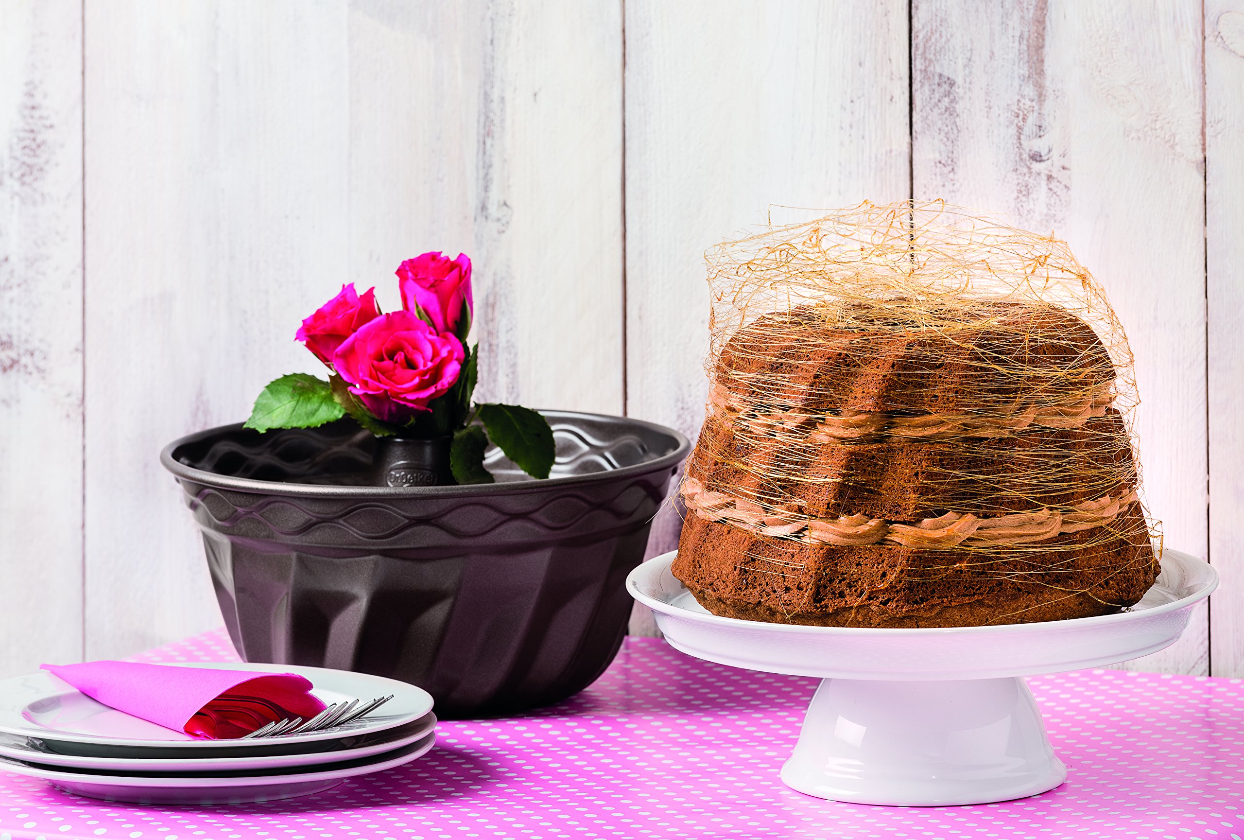 Dr. Oetker Molde de 22 cm de diámetro con Revestimiento Antiadherente Reforzado con cerámica, Resistente al Calor hasta 230 °C, 2300 ml