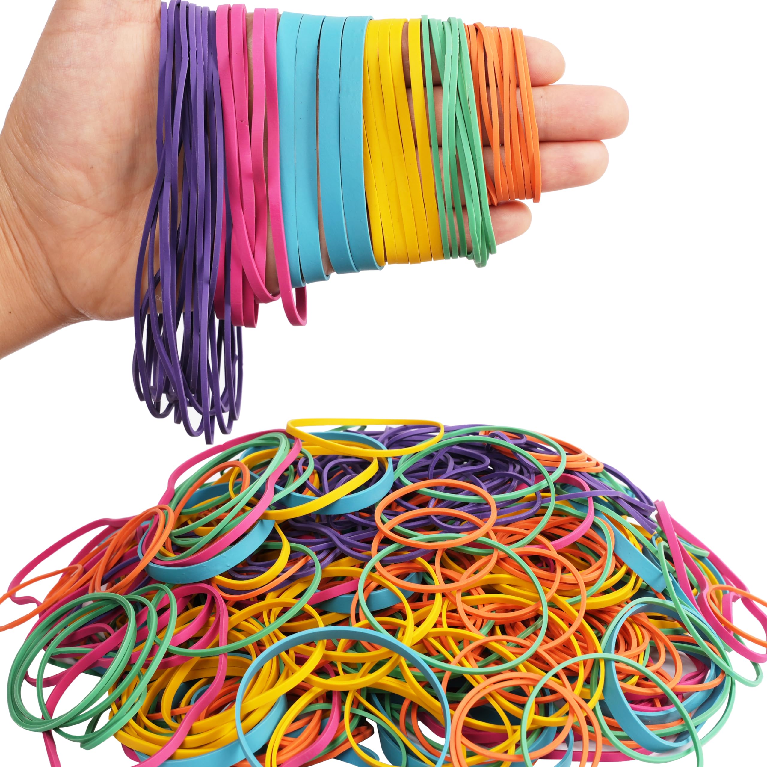 AMUU Bandas de goma de varios tamaños, multicolor, 0.45 libras, talla #16, talla 19, talla 33, talla 64, talla 117, talla 4.8 pulgadas