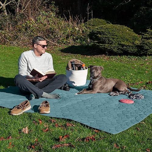 Miniatura 4 de Furhaven -Funda impermeable y antideslizante para sala de estar y muebles de mascotas para perros y gatos, lavable, azul Nilo, tamaño pequeño o