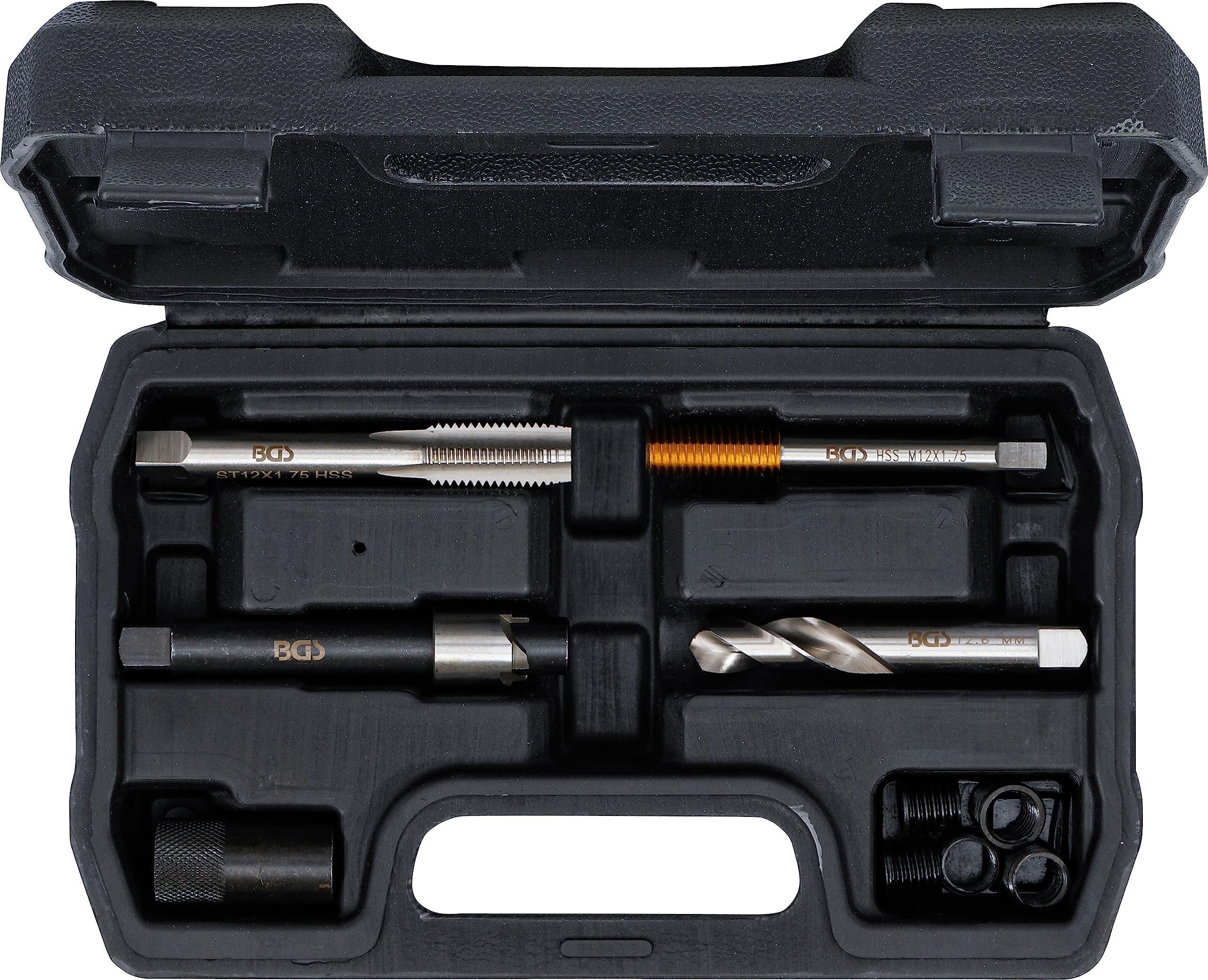 BGS 74243 | Kit di riparazione per filettatura scarico olio | per coppe dell'olio in alluminio | M12 x 1,75 mm