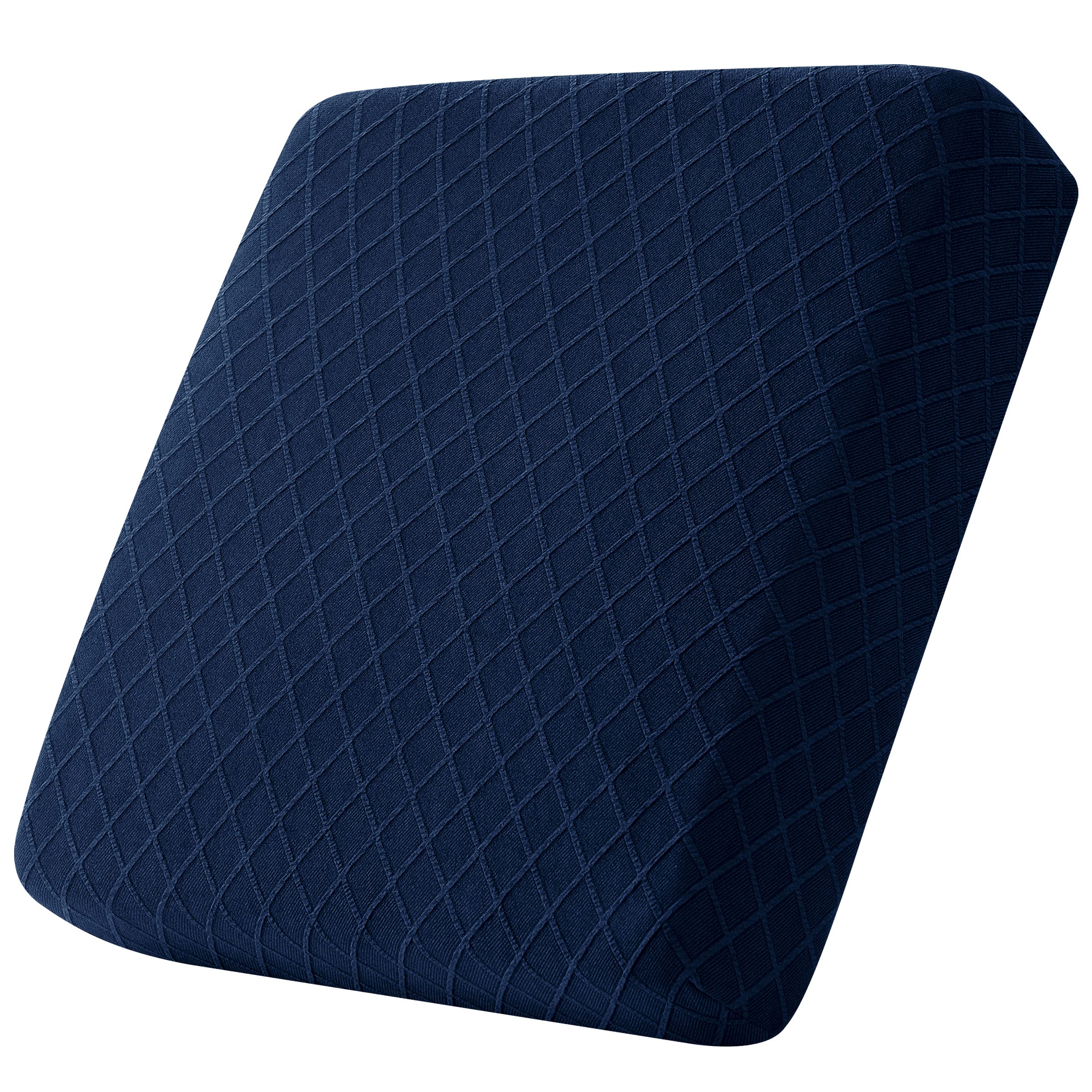 CHUN YI Stretch Couch Cushion Covers, RV Seat Cushion Covers, Individual Sofa Cushion Covers, Soft Chair Sofa Seat Cushion Slipcover with Elastic Bottom Jacquard Fabric (Small, Dark Blue)