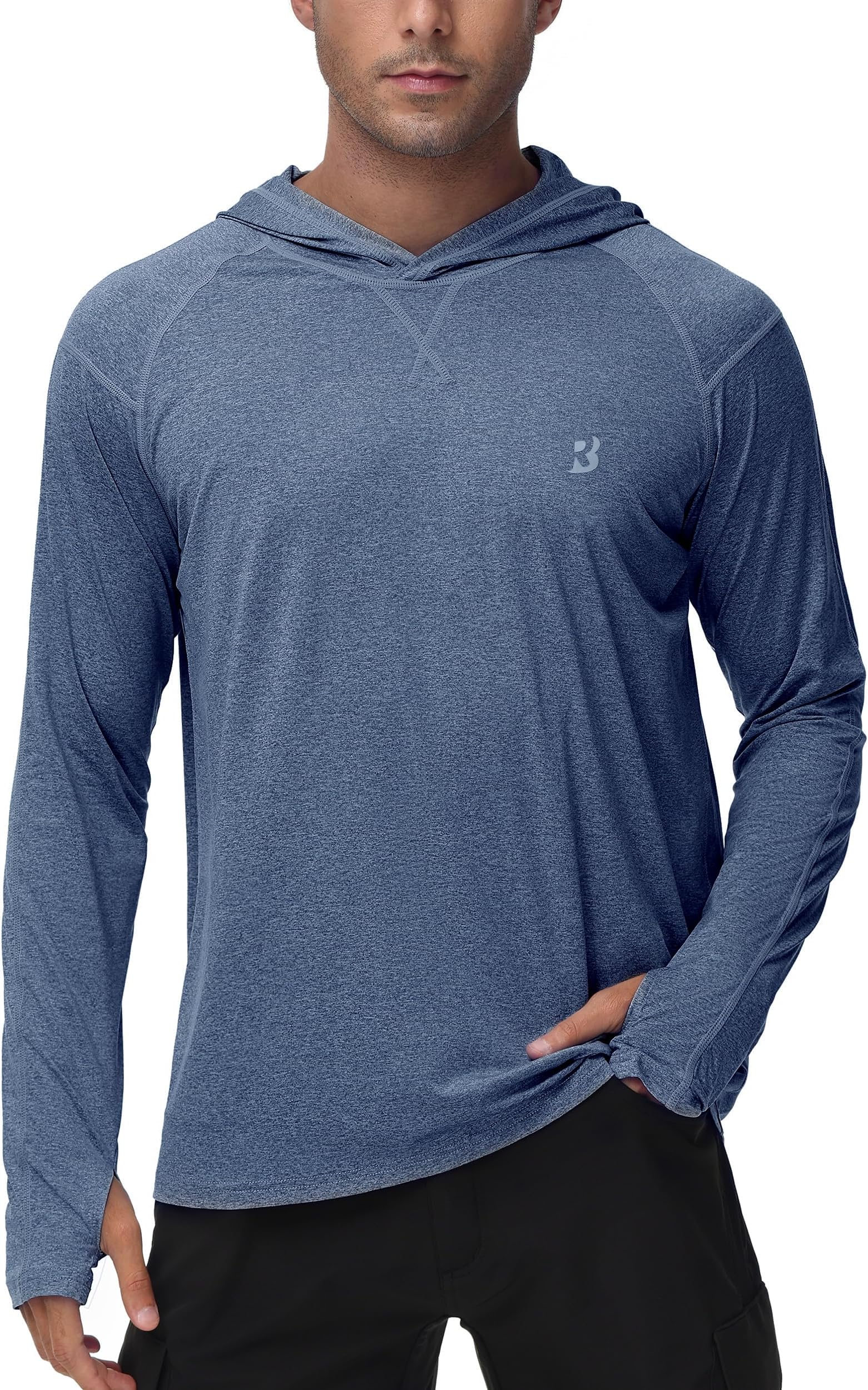 - Mens UPF 50+ Fishing Shirts, Long Sleeve UV Sun Hoodie, Hiking Running Swim Athletic Workout Shirt