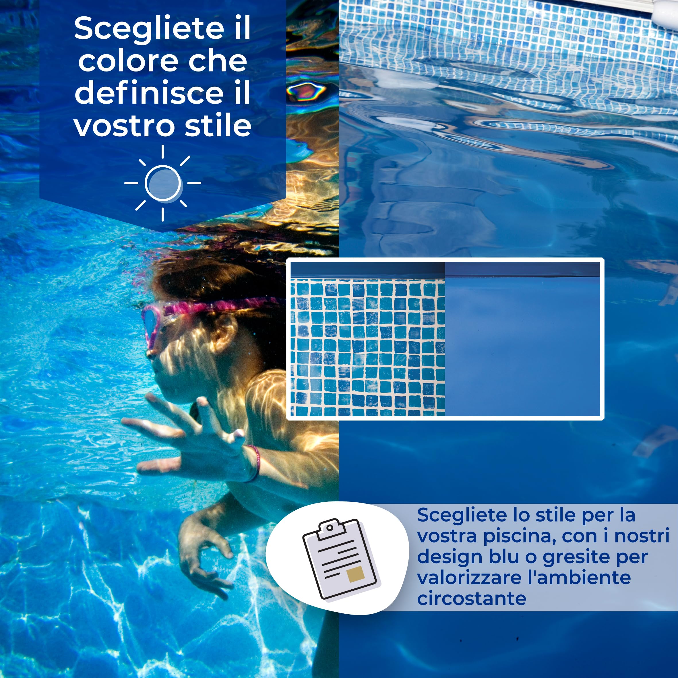 Gre Liner PVC Impermeabile Piscina Rotonda 550x132 cm Blu Aggancio