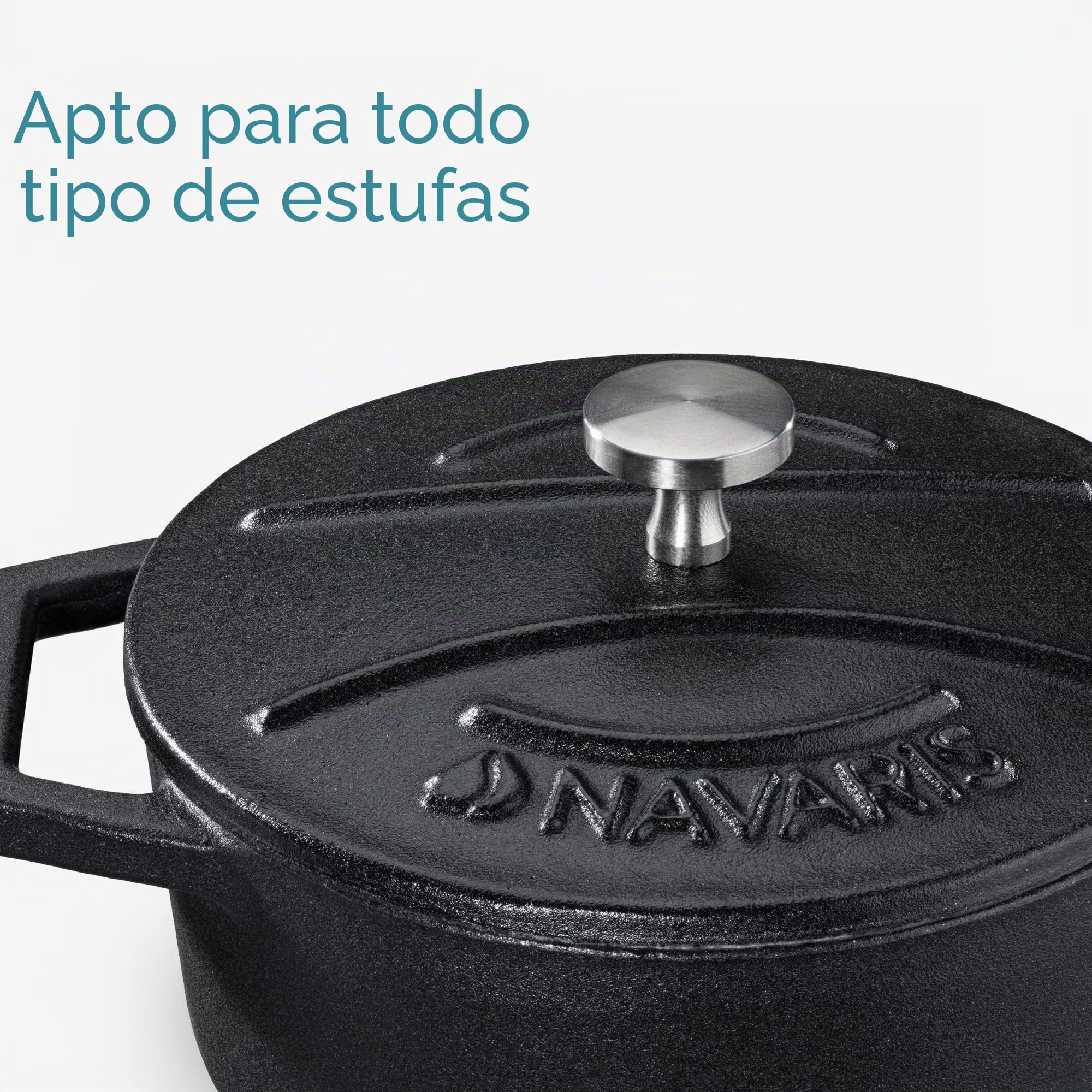 Navaris Set de Cacerolas de Hierro Fundido - 4X Mini Cazuela Cacerola Esmaltada de 290 ml - Set de Cazuelitas Individuales Cocotte con Tapa Aptas para Horno y Lavavajillas
