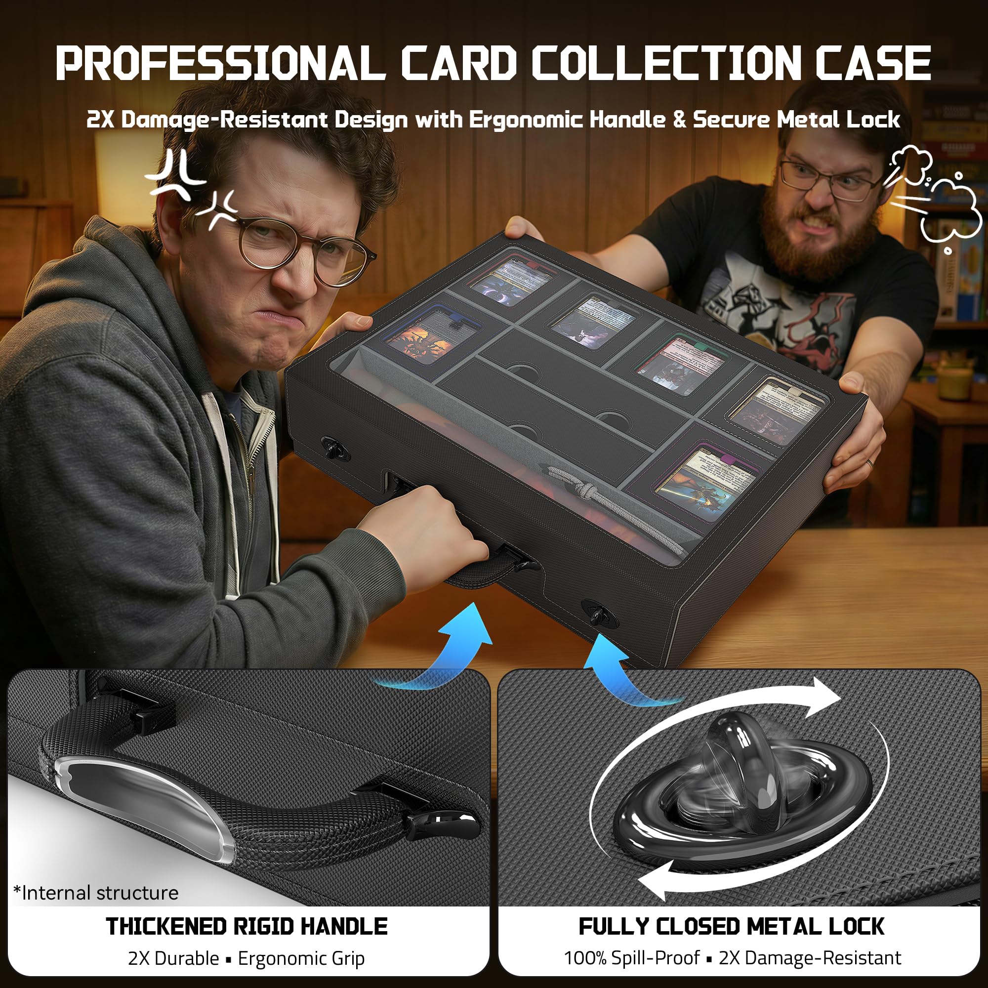 Kabinka MTG Commander Deck Box, boîte de rangement modulaire 9 en 1 pour cartes TCG avec plateau à dés et boîte buffet, étui à cartes d'une capacité de 6 plateaux, comprend 6 porte-cartes magnétiques