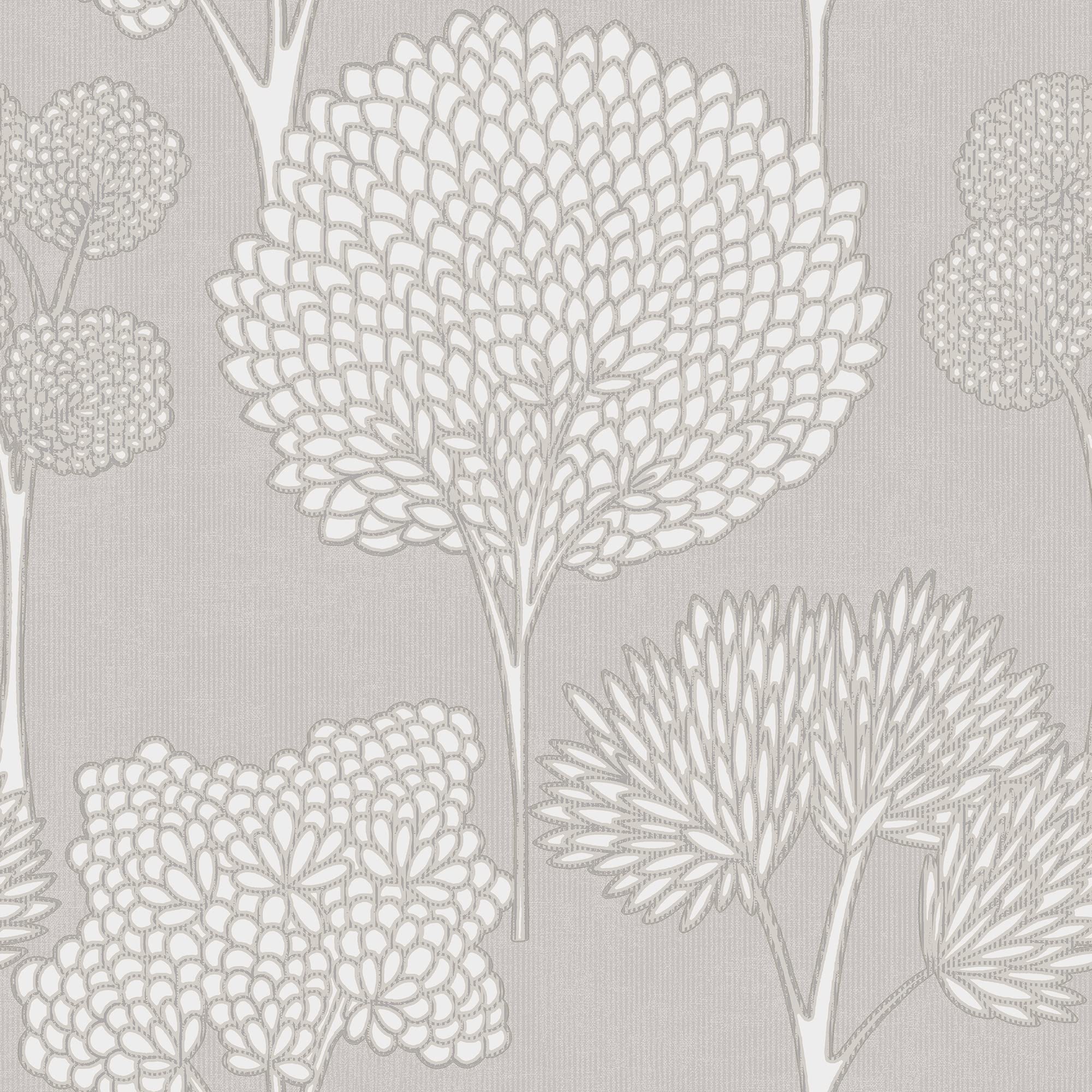 Transform Serene Trees Peel and Stick Wallpaper Gray