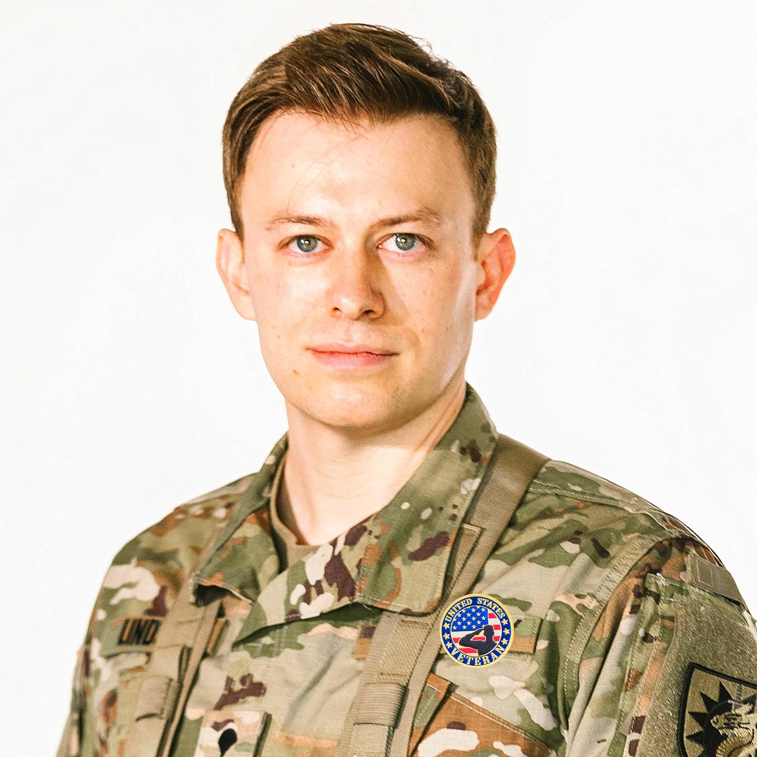 Tichso round enamel American veteran's pin USA Patriotic United States of America flag Veterans Day lapel pin Brooch pins patriotic for Clothes backpack hat Men women soldier Badge for Memorial Day Military Decorated souvenir gift bulk - Image 8