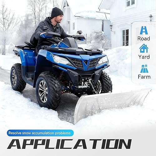 Miniatura 5 de KUAFU - Juego universal de cuchillas para barrer la nieve (48 pulgadas, acero ajustable, kit universal completo, compatible con todo-terrenos Honda,