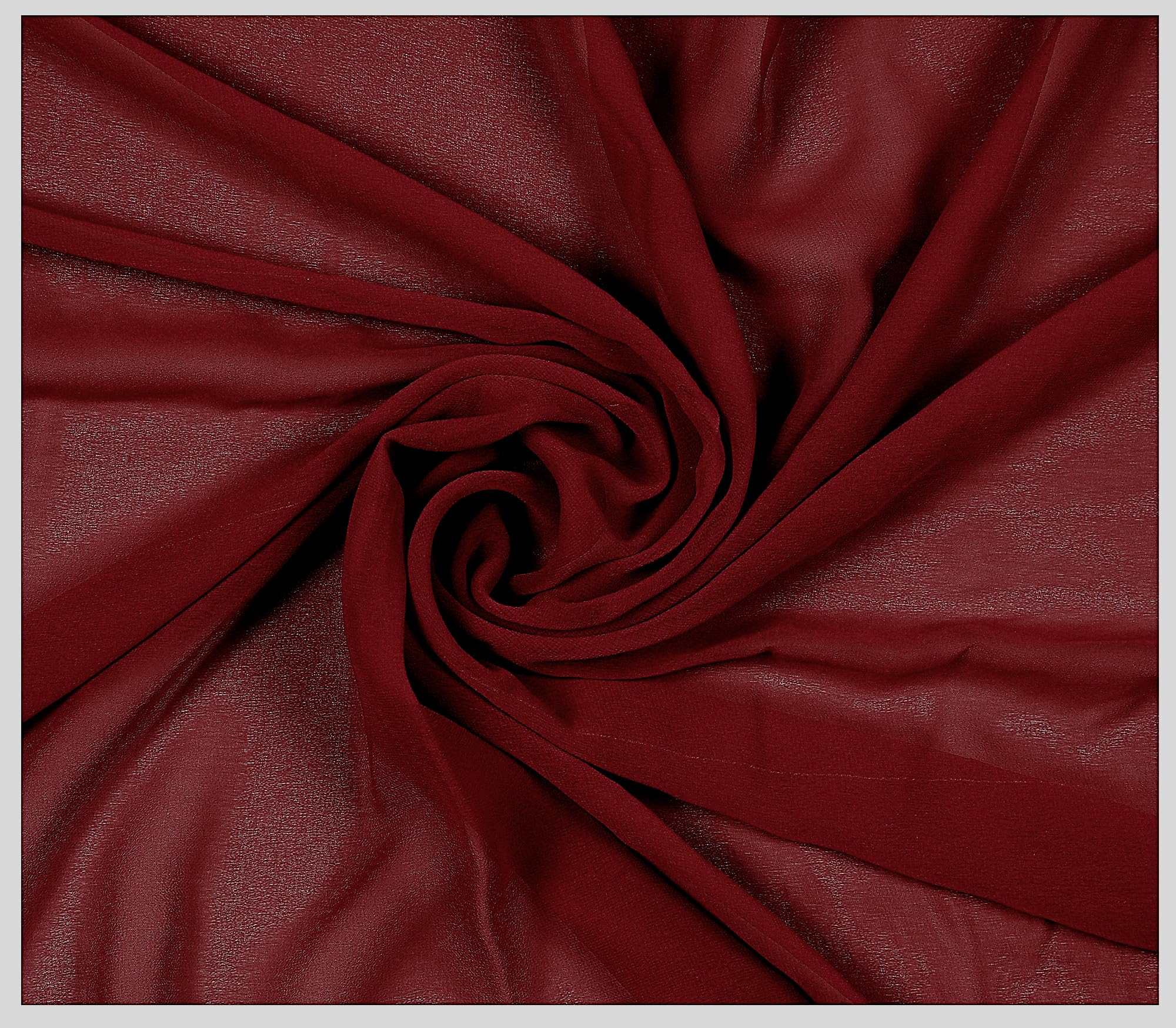 VDS Chiffon Fabric - 1 Yard - 45" Wide Lightweight Sheer Material for Sewing, Arch Draping & Décor – Soft Flowing Cloth for Dresses, Scarves, Wedding Backdrops, Event Décor, Crafts & DIY - Maroon