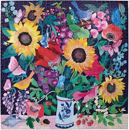 Miniatura 3 de eeBoo: Piece and Love Summer Bouquet - Rompecabezas cuadrado de 1000 piezas para adultos, 23 x 23 pulgadas cuando está completo, piezas de