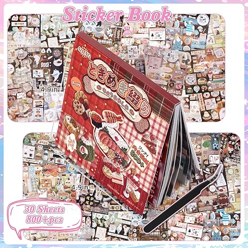 Miniatura 3 de 800 piezas de lindas calcomanías para álbum de recortes de viaje Y2K, libro de calcomanías japonés para adultos, calcomanías coreanas Kawaii