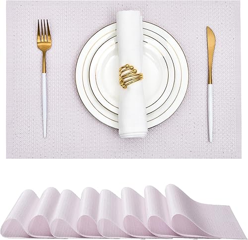 Miniatura 54 de Leetaltree juego de 6 manteles individuales de lentejuelas doradas de lujo - impermeables y lavables para boda, aniversario, uso diario - decoración