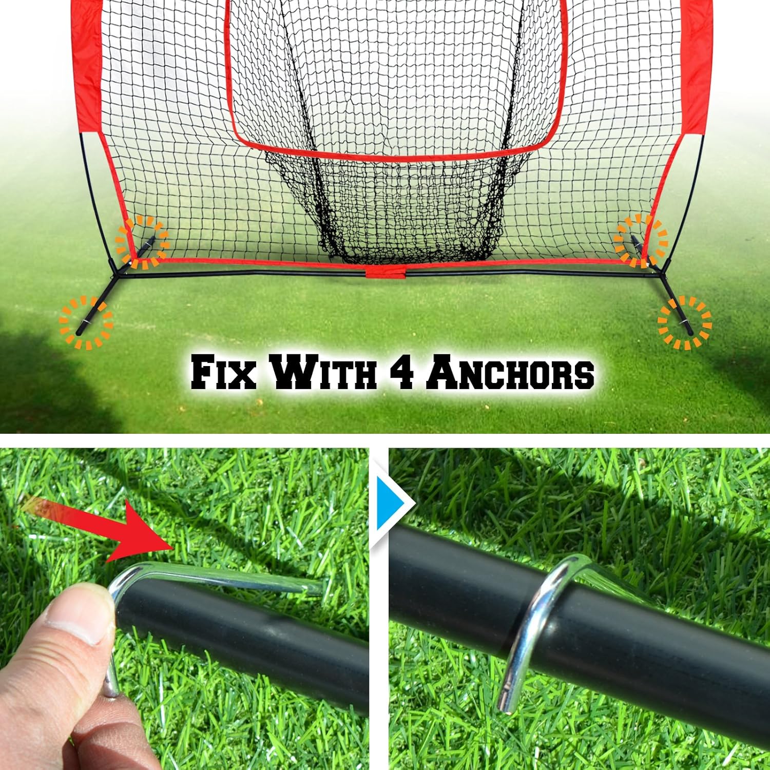 BenefitUSA Baseball Net Cages Sport Play Indoor Outdoor Elevated Portable Practice Net Soft Toss