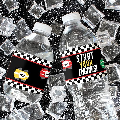 Miniatura 8 de Etiquetas para botellas de agua de fiesta de coches de carreras - 24 pegatinas