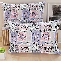 PETTI Artigiani Italiani – Coppia di Federe Cuscino 40×80 cm in Microfibra, Cuscini Arredo Camera da Letto, Divano, Salotto, Set 2 Fodere Copricuscino, Federa Girl Cool, 100% Made in Italy