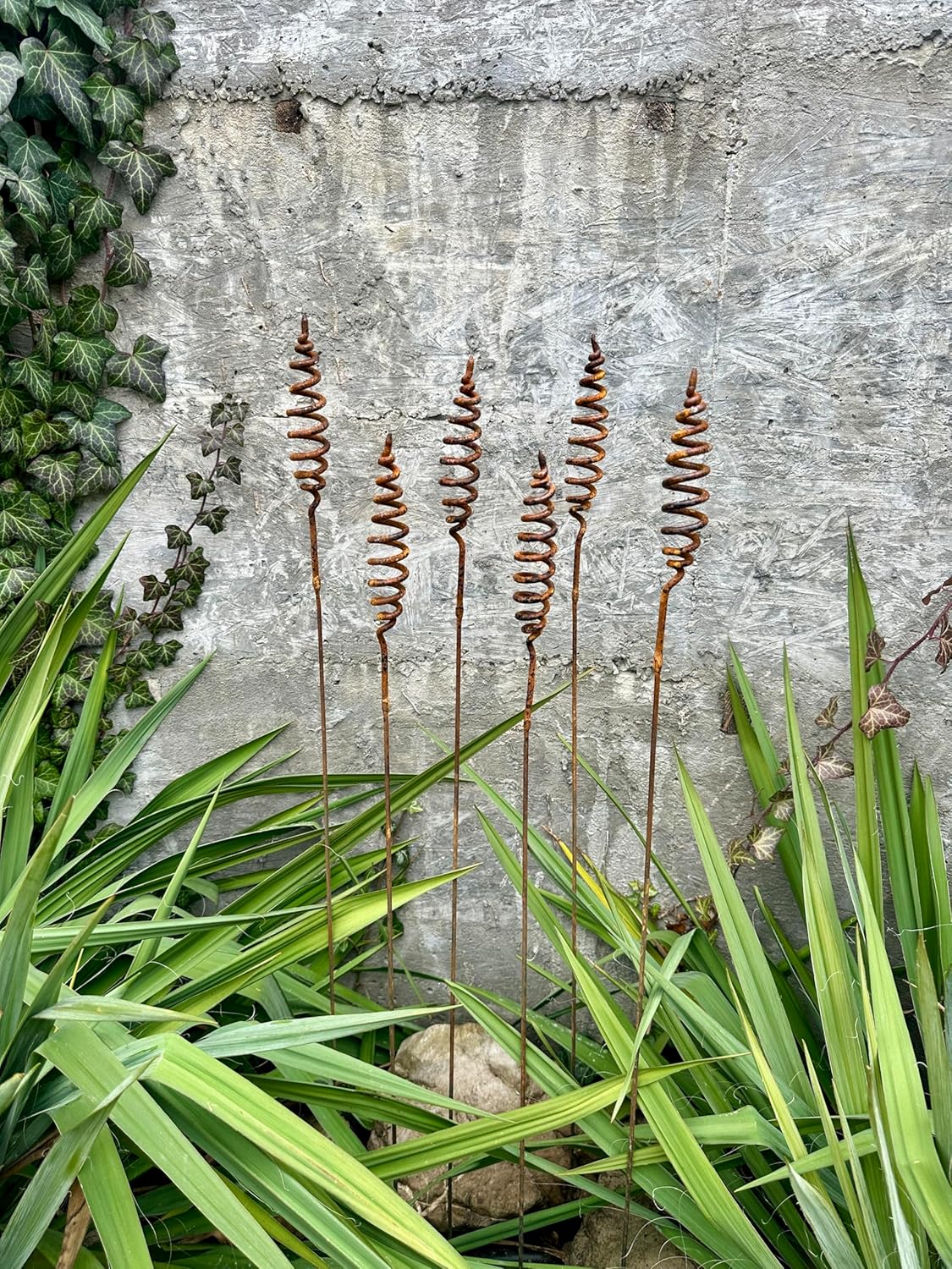 Rusty Flowers Set of 6, Flowers Garden Decor, Metal Garden Decor, Yard Art